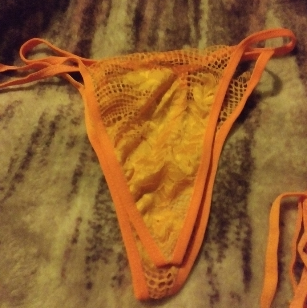 Orange g-string panties